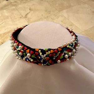 New! Boho Colorful Headband w/ Pearls. Well made. For the Holidays & Beyond!